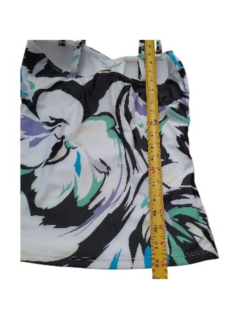 RELLECIGA Floral Tankini Top Medium Removable/Adjustable Straps Built-in Bra - Picture 4 of 6